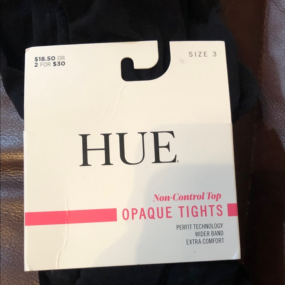 HUE Black Opaque Tights - Non-Control Top - Picture 2 of 6
